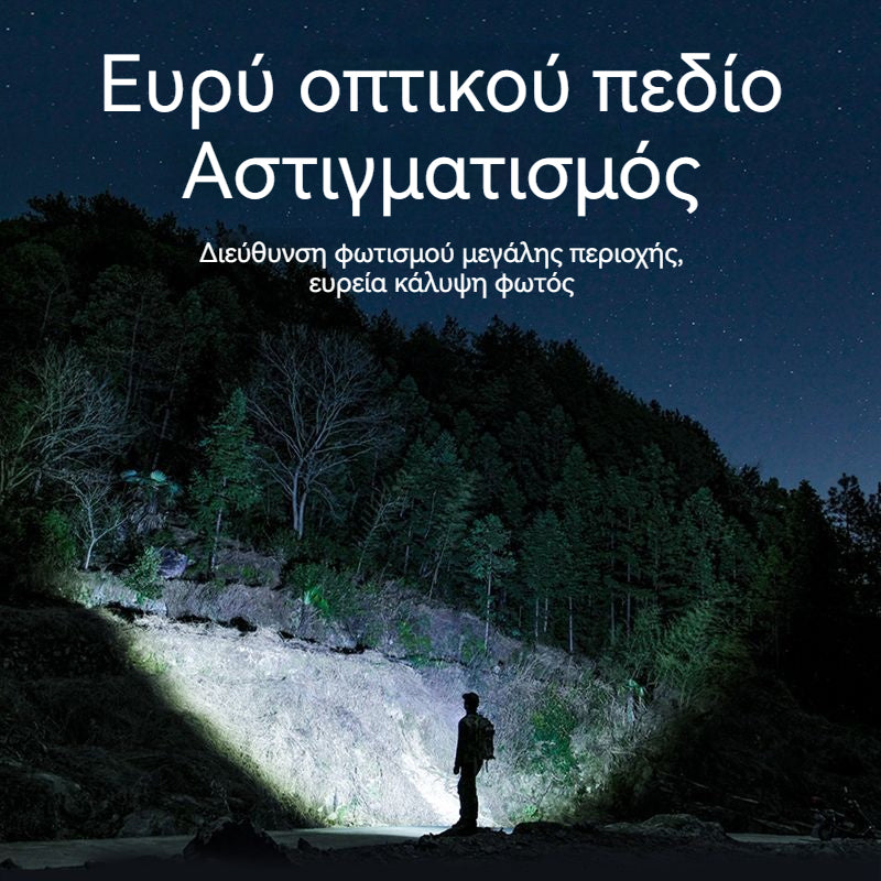 🔦💡⚡🔥Φακός υψηλής έντασης, μακράς διαρκείας, εξαιρετικά φωτεινός για εξωτερική και οικιακή χρήση, ζουμ, μεγάλης εμβέλειας, επαναφορτιζόμενος, με καθοδήγηση λέιζερ.