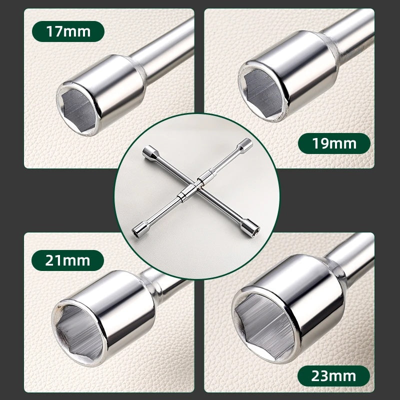 🔧🚗 Πτυσσόμενο κλειδί τροχού 4 σε 1 – αλλαγή λάστιχου πιο εύκολα