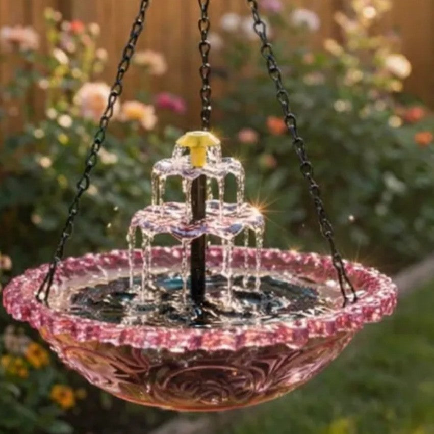 🔥🔥50% έκπτωση - Κρεμαστό σιντριβάνι για λουτρά πουλιών σε στιλ καταρράκτη με ηλιακή ενέργεια