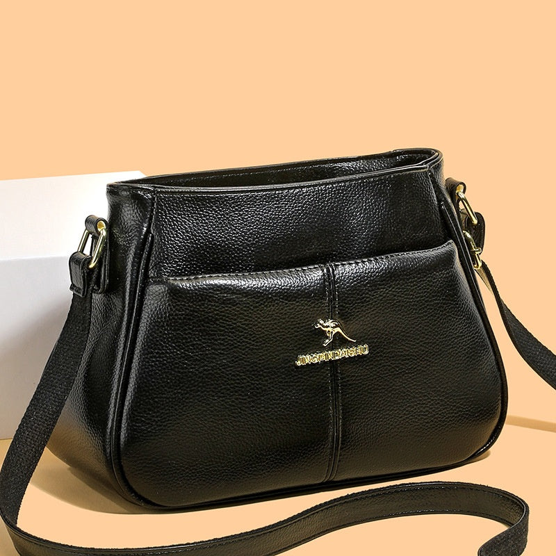 👜👜Νέα τσάντα χιαστί από γνήσιο δέρμα για την άνοιξη του 2026. Τσάντα ώμου μεγάλης χωρητικότητας.