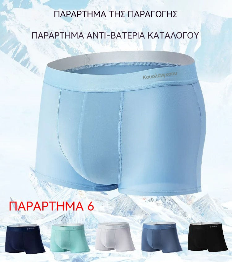 【1 σετ 6 τεμαχίων】Ανδρικά εσώρουχα από μετάξι πάγου, εξαιρετικά λεπτά, αναπνεύσιμα, αντιβακτηριδιακά, χωρίς ραφή, ανδρικά σλιπ μποξεράκια