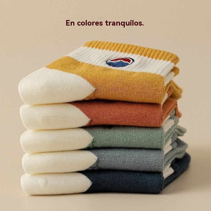 【10 ζευγάρια】🧦🌈Ανδρικές αθλητικές κάλτσες μεσαίας γάμπας, αναπνεύσιμες και απορροφητικές του ιδρώτα