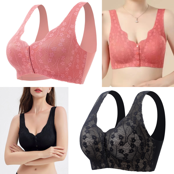 【Πακέτο 2 τεμαχίων】Γυναικείο σουτιέν underwire με κουμπιά μπροστά【40-100kg】