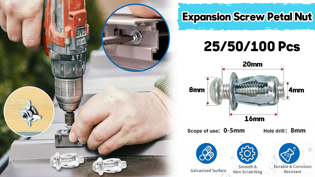 🔧✨【25 τεμάχια】Βίδα επέκτασης Παξιμάδι πέταλου