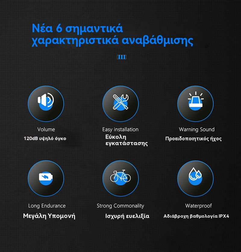 🚴🔔🔊Αγοράστε 1 και πάρτε 2 δωρεάν🔥Ηλεκτρικό κουδούνι ποδηλάτου, ηλεκτρικό κουδούνι για εξοπλισμό ποδηλασίας με μεγάλη ένταση