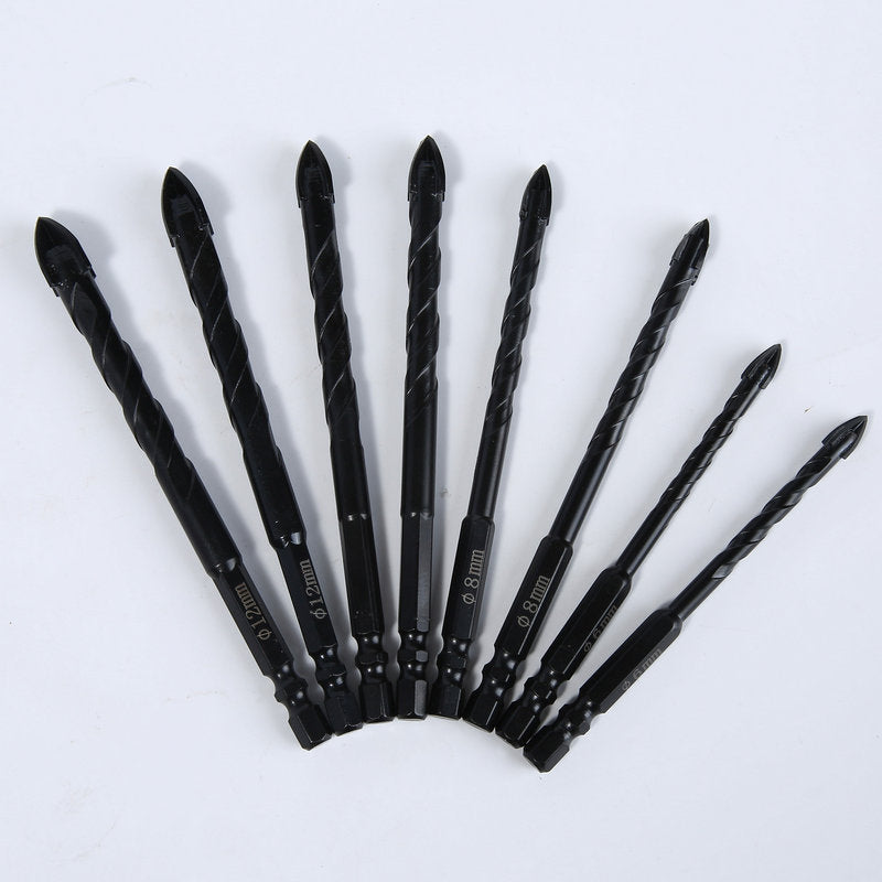 【5Pcs [5,6,8,10,12mm]】Τρυπάνι πλακιδίων με τρυπάνι σταυρού, σετ τρυπάνια γυαλιού