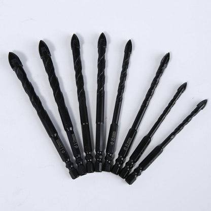 【5Pcs [5,6,8,10,12mm]】Τρυπάνι πλακιδίων με τρυπάνι σταυρού, σετ τρυπάνια γυαλιού