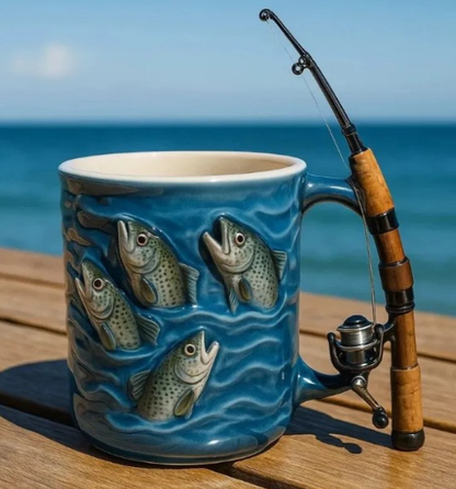🎣☕Νέα κούπα ψαρέματος Μια δημιουργική κούπα φτιαγμένη από ρητίνη, ειδικά σχεδιασμένη για τους λάτρεις του ψαρέματος.