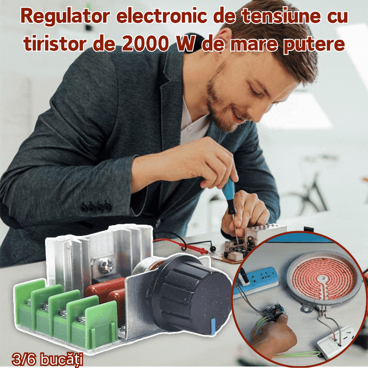🔥【 3 είδη για 23 ευρώ】⚡Ηλεκτρονικός ρυθμιστής τάσης θυρίστορ υψηλής ισχύος 2000W--(έκπτωση 49%)