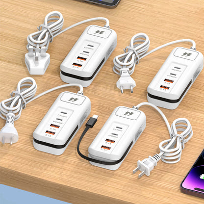 ⚡ Καλώδιο επέκτασης USB και προστασία από υπέρταση | Έξυπνος διανομέας 4 θυρών με γρήγορη φόρτιση 30 λεπτών και προστασία από υπέρταση 🎄✨