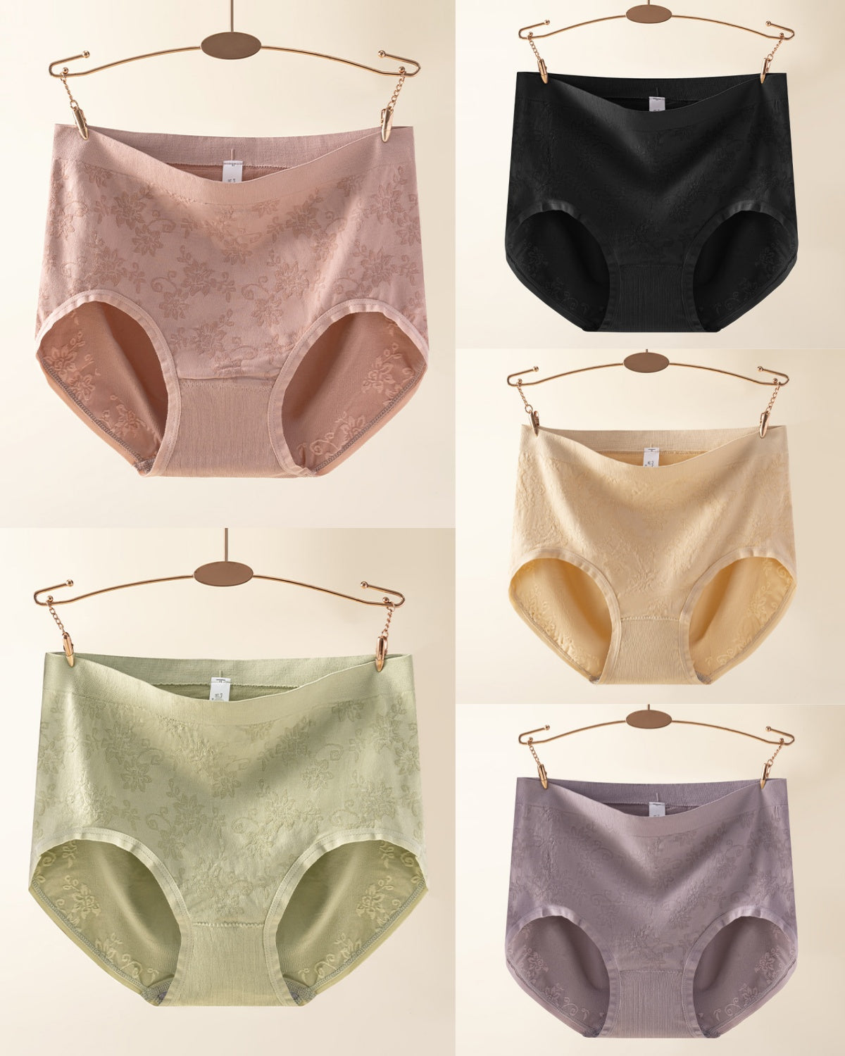 🩲【5 τεμάχια】💖【M-6XL】Εσώρουχα με ψηλή μέση για μεσήλικες και ηλικιωμένες γυναίκες