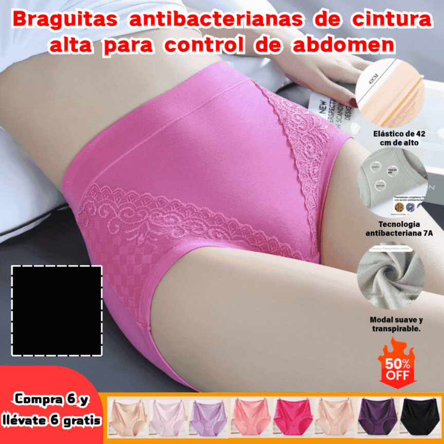 🔥【Αγοράστε 3, λάβετε 3 δωρεάν】 (6 τεμάχια) Τελευταία μέρα - 50% έκπτωση - Αντιβακτηριδιακό ψηλόμεσο εσώρουχο αδυνατίσματος της κοιλιάς