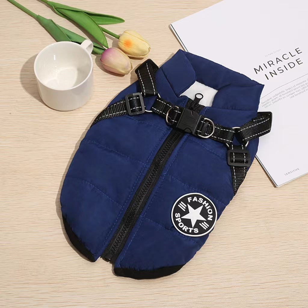 🐕‍🦺【50% έκπτωση】Φθινοπωρινή/χειμερινή στολή σκι για κατοικίδια, αδιάβροχο και ζεστό βαμβακερό μπουφάν για σκύλους