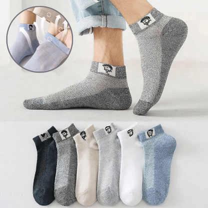 🧦【10 ζευγάρια】（35-42）Ανδρικές καλοκαιρινές αναπνεύσιμες αποσμητικές κάλτσες.