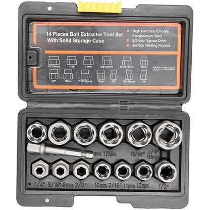 Σετ εξολκέα παξιμαδιών 14 τεμαχίων, κιτ εργαλείων για την αφαίρεση σπασμένων βιδών και παξιμαδιών.