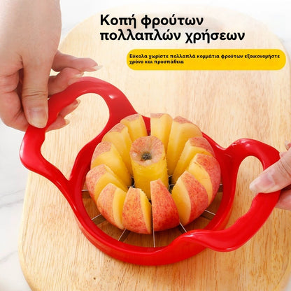 ✅🍏 Πολυλειτουργικός κόφτης φρούτων 2-σε-1 — κόβει & αφαιρεί τον πυρήνα σε 1 κίνηση