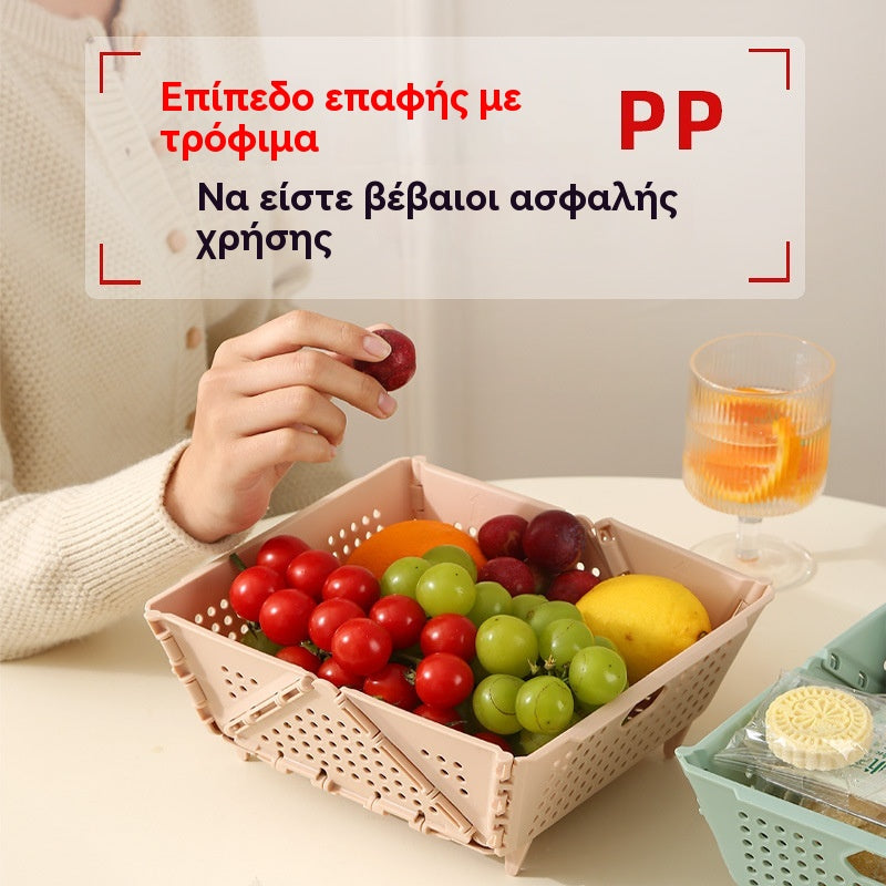 🧺✨ Πτυσσόμενο καλάθι στραγγίσματος μεγάλης χωρητικότητας