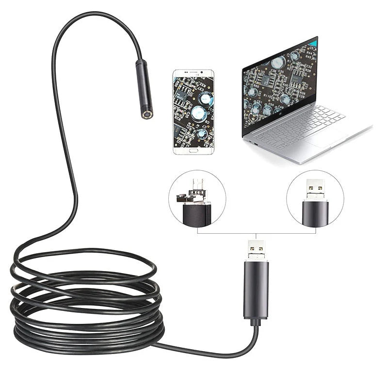 Αδιάβροχη κάμερα ενδοσκοπίου USB με LED