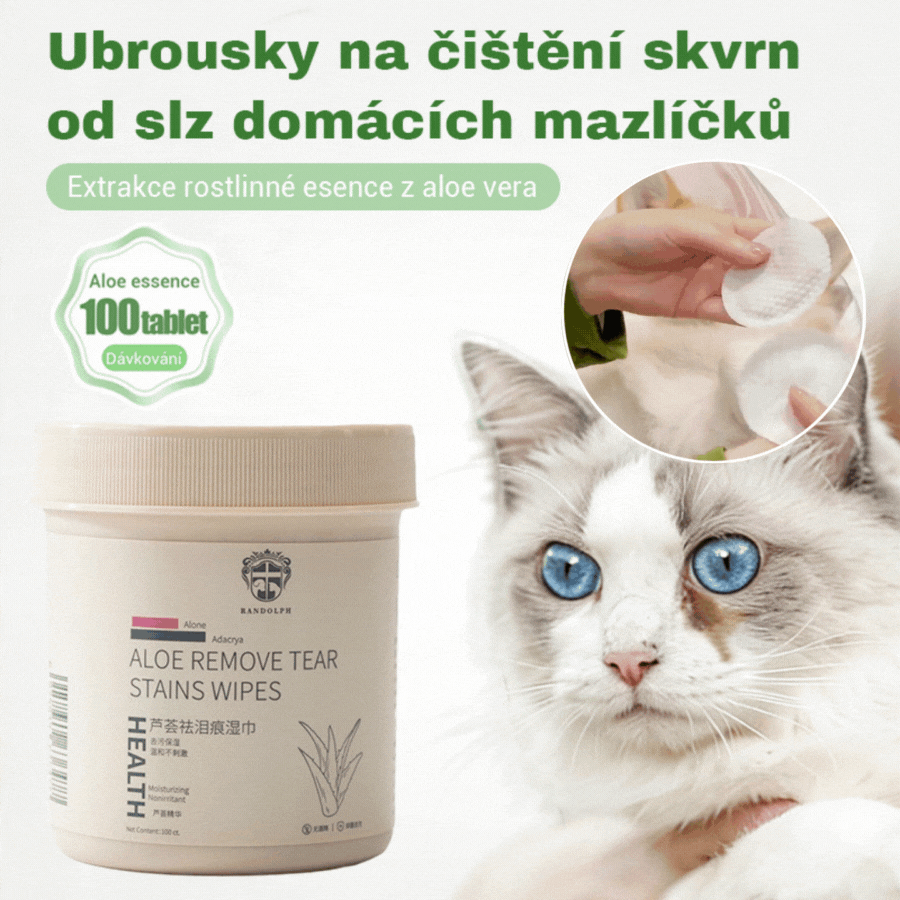 🐕🐈Μαντηλάκια καθαρισμού για λεκέδες από τα μάτια κατοικίδιων 🔥Αφαιρεί λεκέδες από δάκρυα🔥