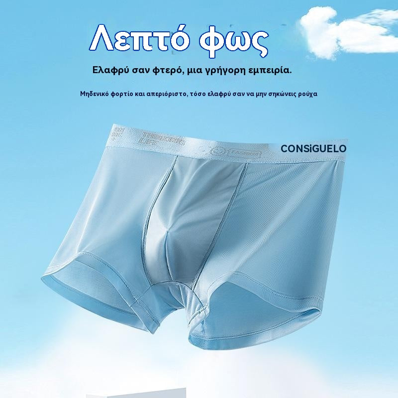🧊【Αγοράστε 3 και πάρτε 3 δωρεάν】Ανδρικά λεπτά, αναπνεύσιμα, μεταξωτά μποξεράκια από πάγο, καλοκαιρινά bestseller