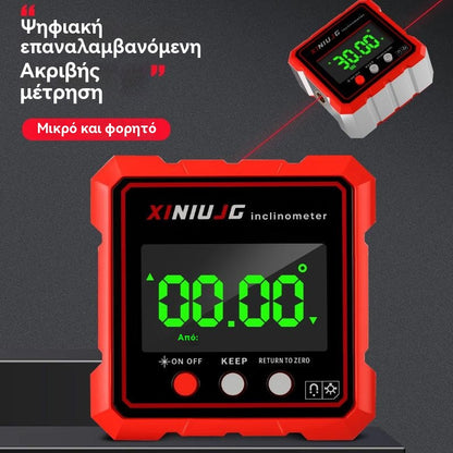 ⚡🔋 Επαναφορτιζόμενο ηλεκτρονικό αλφάδι κλίσης με μαγνήτη — μέτρα σε δευτερόλεπτα