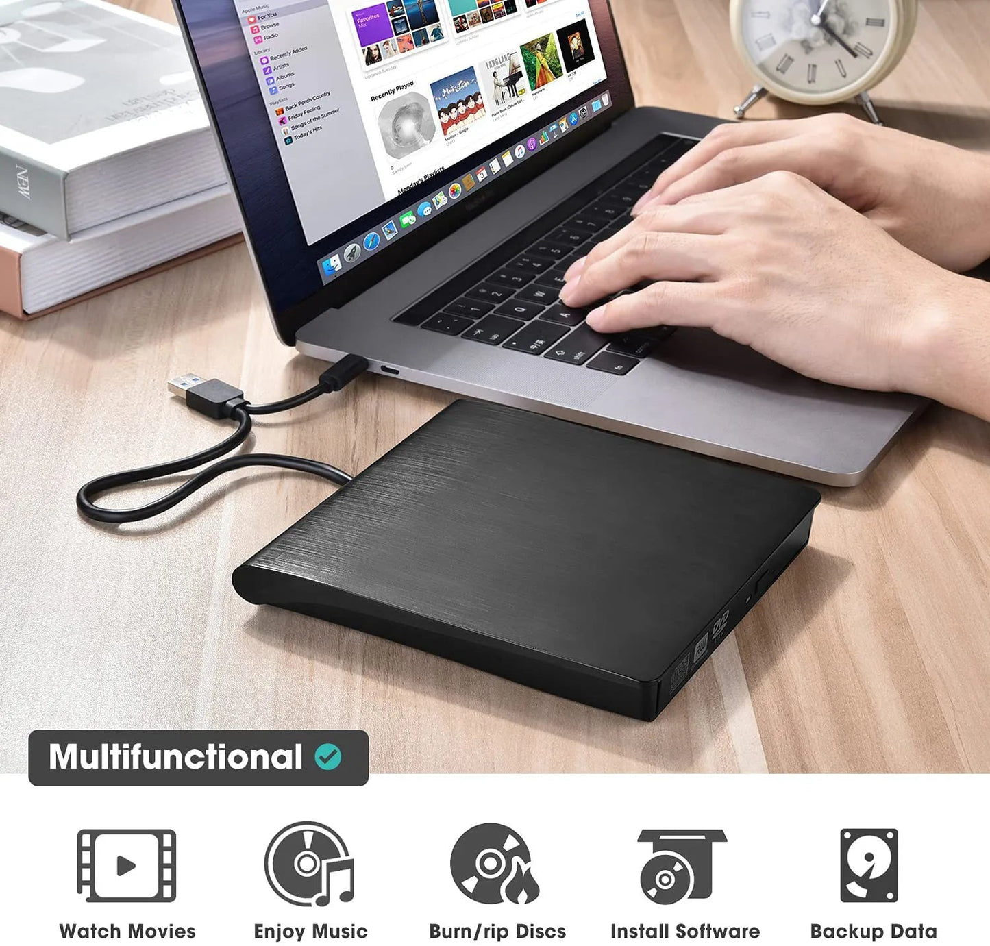 📢📢50% έκπτωση! 💿💻 Εξωτερική μονάδα CD/DVD – Plug & Play, φορητή και συμβατή με Mac/Windows