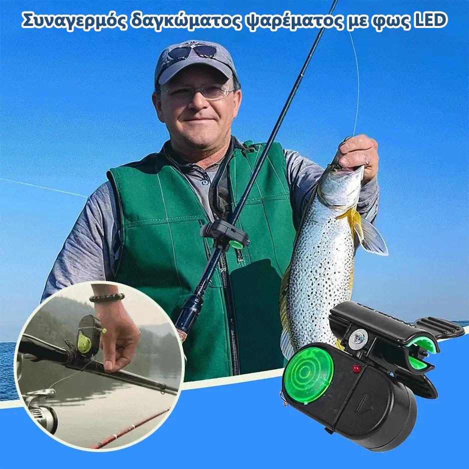 🔥4 τεμάχιο 26 ευρώ🎣Συναγερμός δαγκώματος ψαρέματος με φως LED