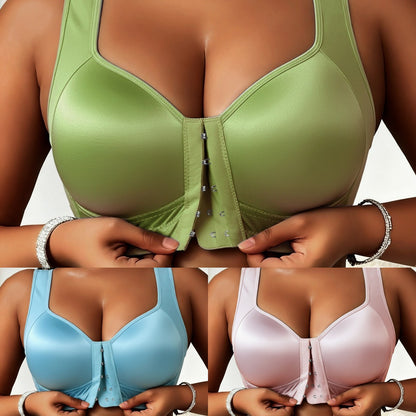 😍👙【Συσκευασία 3 τεμαχίων】【40-100 kg】Γυναικείο σουτιέν χωρίς μπανέλα με μπροστινό κλείσιμο