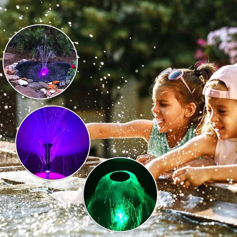 ⛲🌈Αντλία βρύσης με πολύχρωμο φωτισμό LED, αντλία βρύσης 8W EQB-600P (κατάλληλη για βάθη νερού μικρότερα από 30cm)