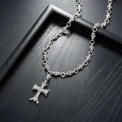 ✝️✨ Σετ κολιέ και βραχιόλι με σταυρό επιστρωμένο με διαμάντια --- Φορώντας το, μας υπενθυμίζει τη χάρη και την προστασία του Θεού ανά πάσα στιγμή.