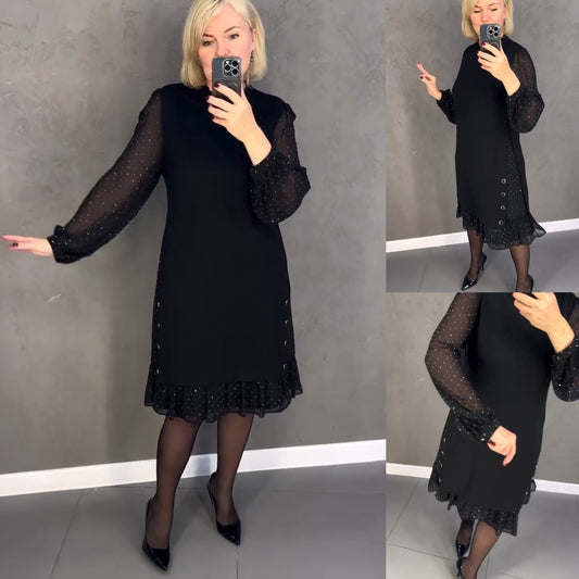 💖💖【S-5XL】🍁🍂Υψηλής ποιότητας κομψό φόρεμα φθινοπώρου και χειμώνα νέο στυλ