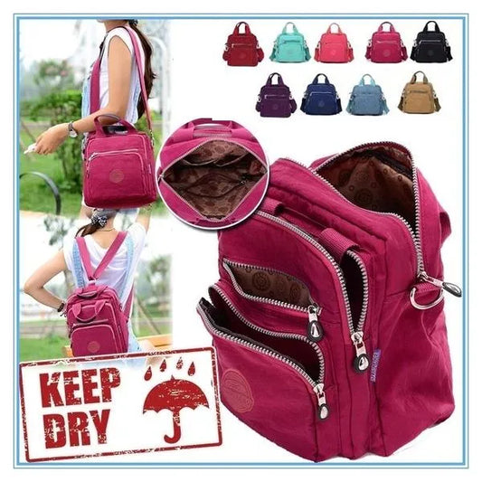 🔥👜【Προσφορά περιορισμένης διάρκειας: 50% έκπτωση!!】🎒2025 νέο γυναικείο σακίδιο από νάιλον με διπλό φερμουάρ, τσάντα ώμου μεγάλης χωρητικότητας