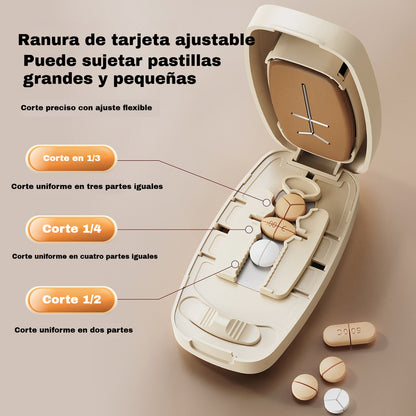 💊Πολυλειτουργικός κόφτης χαπιών, κατάλληλος για την αποθήκευση και κοπή φαρμάκων.