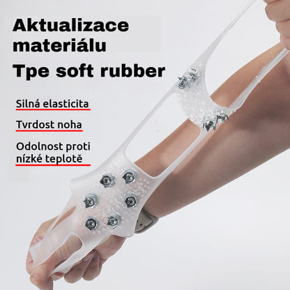 👴4 ζευγάρια για 23 ευρώ🚶🏔️Αγοράστε 2 και πάρτε 2 δωρεάν🔥Αόρατα αντιολισθητικά μανίκια κραμπόν με 5 δόντια, διαφανή μανίκια εξωτερικού χώρου για πεζοπορία στο χιόνι, ορειβασία, αναρρίχηση, χειμερινή επιφάνεια πάγου, απαραίτητα για ηλικιωμένους.