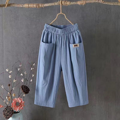 👖【M-4XL】Νέο, φαρδύ, μεγάλο, άνετο και ευέλικτο casual παντελόνι από βαμβάκι και λινό.