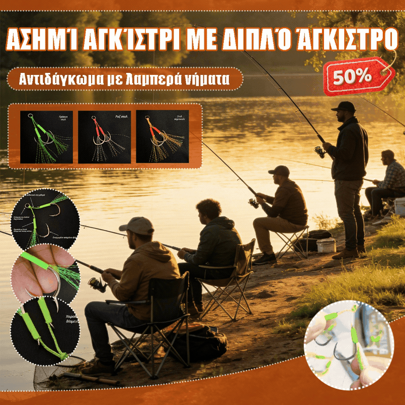 【30%OFF】Φωτεινό ανακλαστικό διπλό αγκίστρι ψαρέματος
