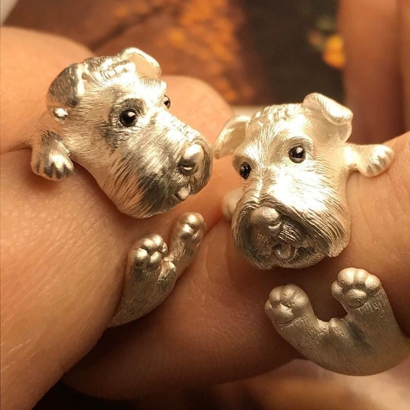 😍🎁😍🎁2 είδη για 23 ευρώ--Δαχτυλίδι κουταβιού Schnauzer από ασήμι 925