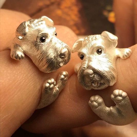 😍🎁😍🎁2 είδη για 23 ευρώ--Δαχτυλίδι κουταβιού Schnauzer από ασήμι 925