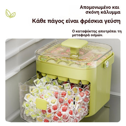【30%OFF】🥤🧊  Παγομηχανή με λειτουργία αποθήκευσης πάγου: φτιάχνει 48 παγάκια ταυτόχρονα, καπάκι που δεν στεγανοποιεί. Στοιβάζεται, εξοικονομεί χώρο.  🏖️✅