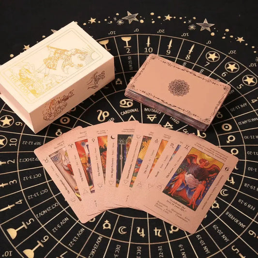 🔮 40% ΕΚΠΤΩΣΗ ΤΩΡΑ! ✨ Σετ καρτών ταρώ Witchy Cauldron – Λεπτομέρειες από ροζ χρυσό, πλήρης οδηγός και βελούδινη θήκη 🎴📖