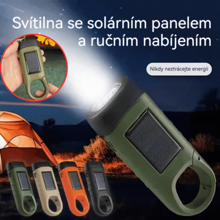 【Προσφορά περιορισμένης διάρκειας】⚡Φακός με ηλιακό πάνελ και χειροκίνητη φόρτιση – ιδανική φορητή γεννήτρια για έκτακτες ανάγκες και περιπέτειες!