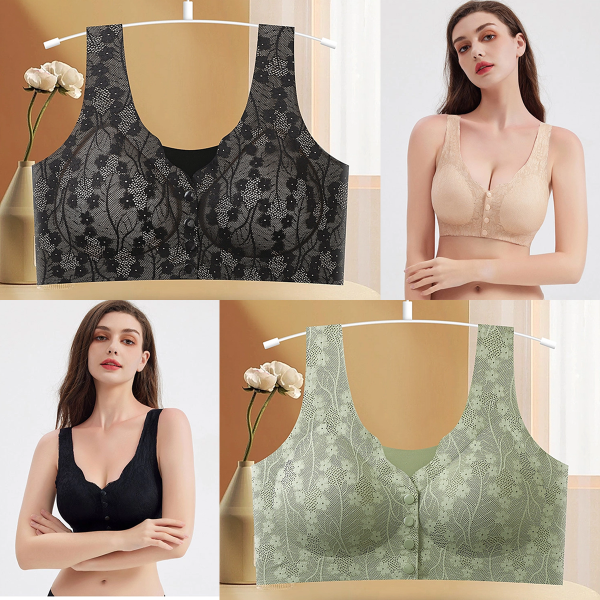 😍【Πακέτο 2 τεμαχίων】【40-100kg】Γυναικείο σουτιέν underwire με κουμπιά μπροστά