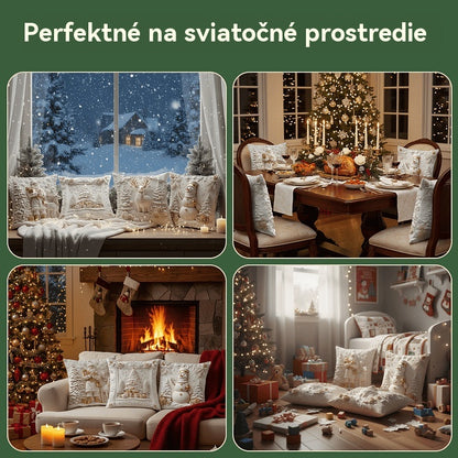 【Σετ 4 τεμαχίων】23 ευρώ🎅Χριστουγεννιάτικες εκπτώσεις 49%🎄Μαξιλαροθήκη με χριστουγεννιάτικο θέμα 【Σετ 4 τεμαχίων】