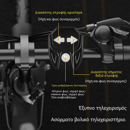 🚴 Ασύρματα τηλεχειριζόμενα πίσω φώτα ⚡ 5 λειτουργίες εναλλαγής 🔦 Φωτεινές χάντρες LED