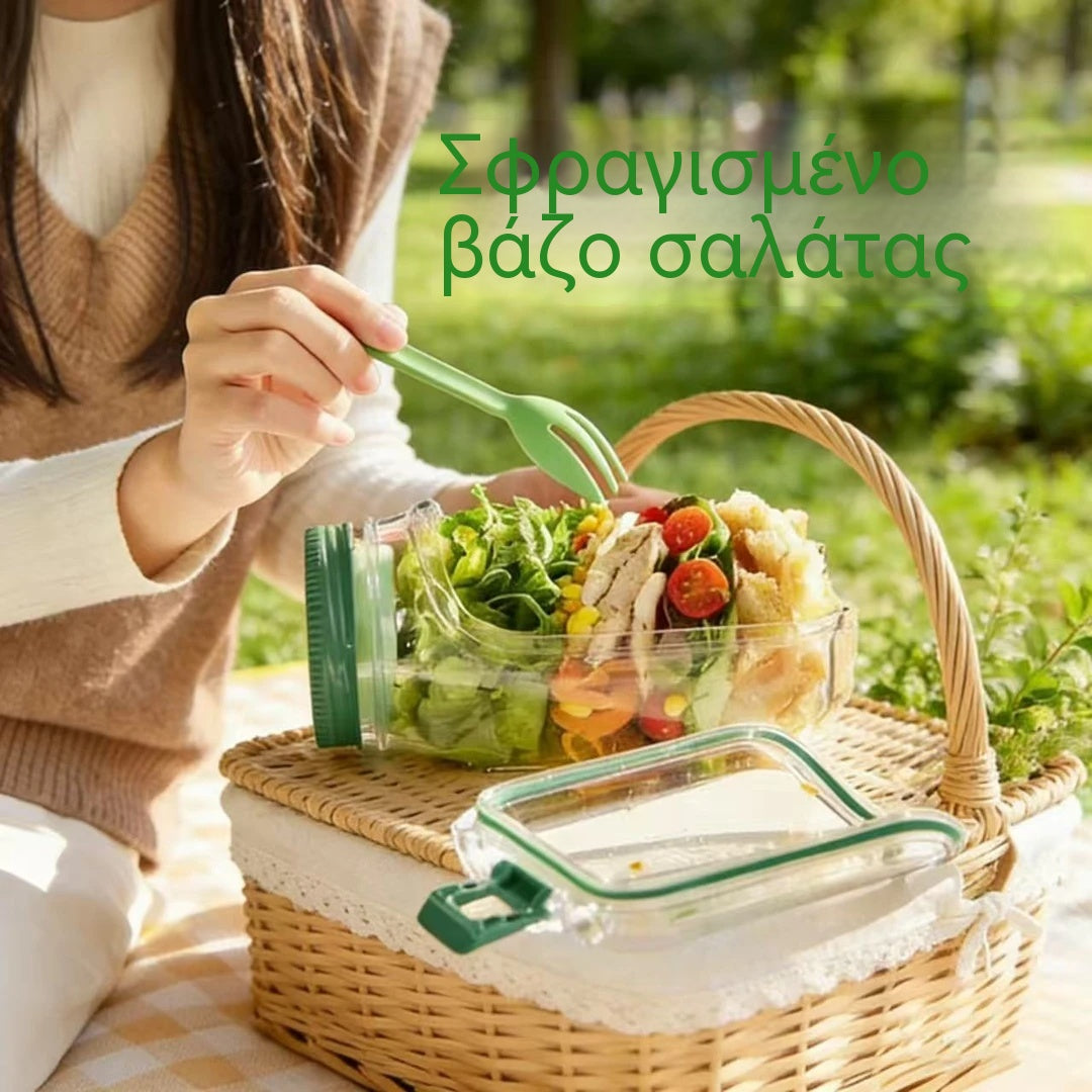 👜🥬Φορητό δοχείο σαλάτας | Ιδανικό για έξω