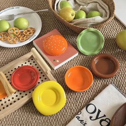 😍😍Χαριτωμένο κεραμικό πιάτο σε σχήμα χάμπουργκερ