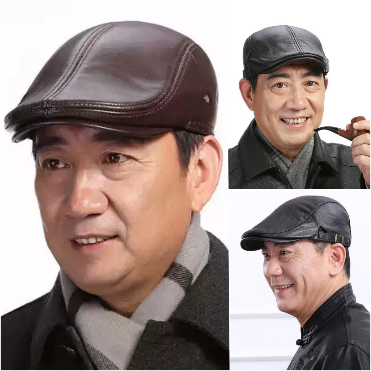 🐏【Ειδική προσφορά】 Καπέλο από δέρμα προβάτου με ρυθμιζόμενο μέγεθος για άνδρες.