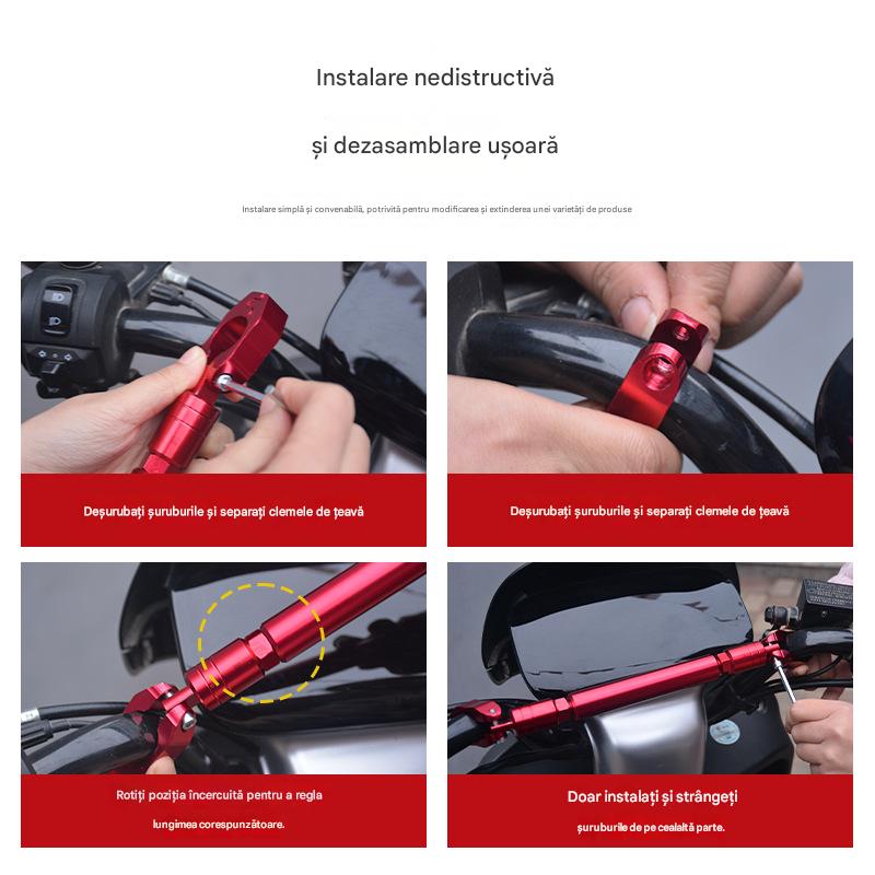 🏍️🚲 Τιμόνι μοτοσικλέτας, ράβδος στήριξης κινητού τηλεφώνου, Τροποποιημένη μπάρα ισορροπίας για ηλεκτρικό όχημα με πεντάλ
