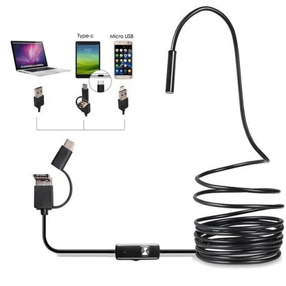 (Tip-C, USB, Micro USB) 3 x 1 ενδοσκόπιο 5m