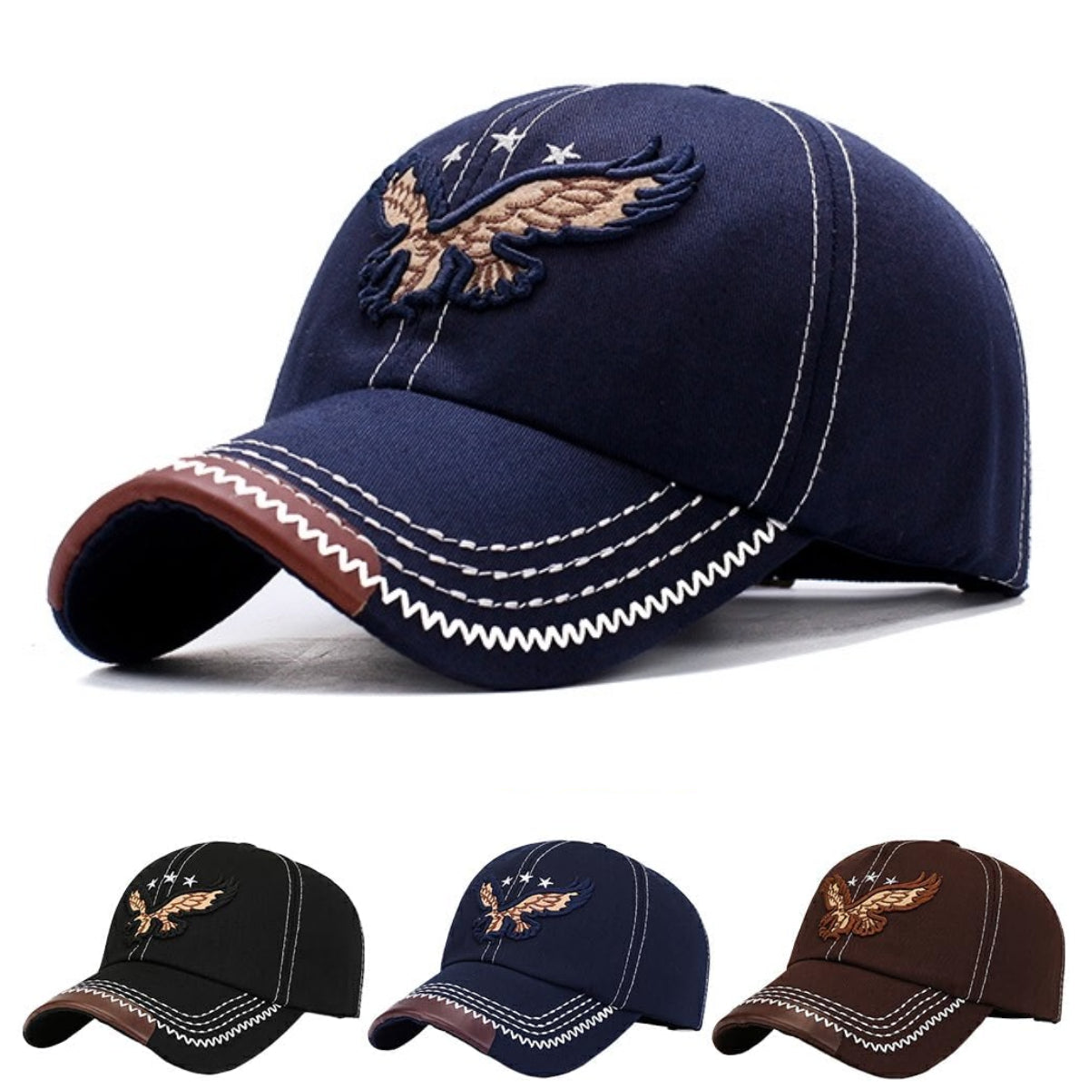🔥Ειδική προσφορά περιορισμένης διάρκειας🧢Καπέλο του μπέιζμπολ με κέντημα και φτερό, unisex, για όλες τις εποχές.